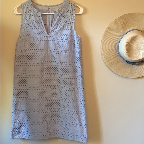 Loft eyelet sky blue shift dress - Picture 4 of 7